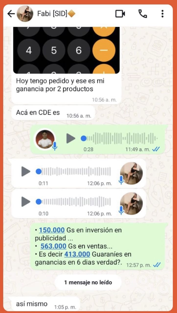 Fabi consiguió sus primeras ventas en 6 días